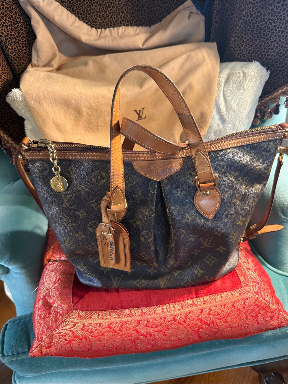 Louis Vuitton Brown Monogram Canvas Tote with Natural Vachetta Trim